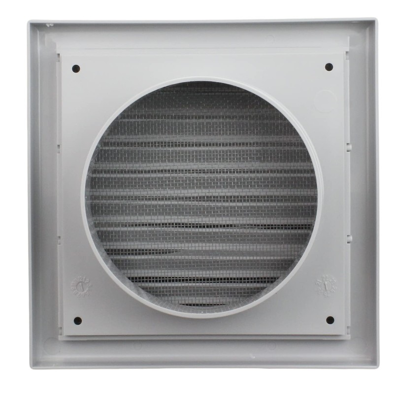 100mm (4 inch) Dia Grey Plastic External Fixed Blade Vent