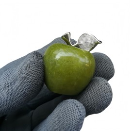 Sunshcat Natural Green Jade 1.18 Inchs Apple Crystal and Healing Stone Statues,Room Decoration Christmas Decorations Thanksgiving Gifts Office Gifts Collectibles