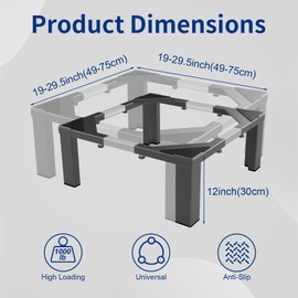 ANBase Heavy-Duty All Steel Laundry Pedestal 12" Height , Full size Universal Washing Machine Stand , Dryer Stand，Suitable for all Washer and Dryer Stand (Black)