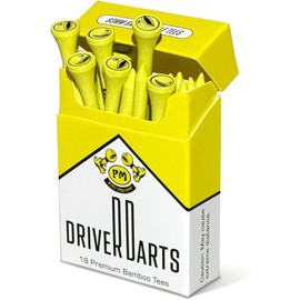 P*ss  Driver Darts, Premium  Golf Tees, Pack of 18 | 83mm (3.25") Wooden Tees - Durable,  | Memorable  for Golfers, Iconic Packaging