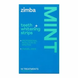 Zimba Teeth Whitening Strips  Enamel Safe Vegan Teeth Whitener  28 Strips  14