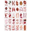 30 Sheets Halloween Tattoo Scars, Temporary Halloween Tattoos, Waterproof Zombie