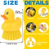 GTOTd Cute Ducky Washing Dish Brush（2 Pack）Ergonomic Palm Scrubber with