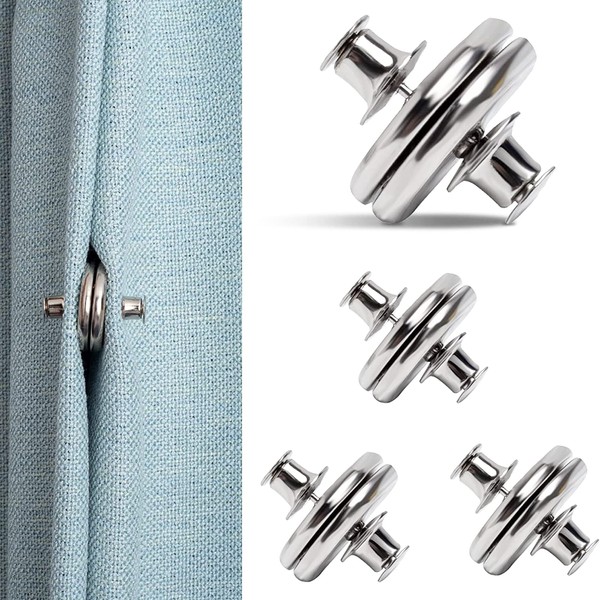 4 Pairs of Magnetic Tiebacks, Curtain Magnetic Closure, Curtain Accessories,