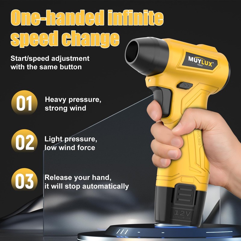 Led Air Duster, Mini Compressed Air Duster, 135000RPM Power Electric