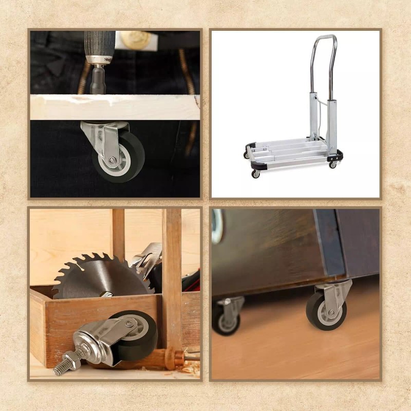 FactorDuty 8 Pack 2 Inch Stem Caster Swivel Black Polyurethane