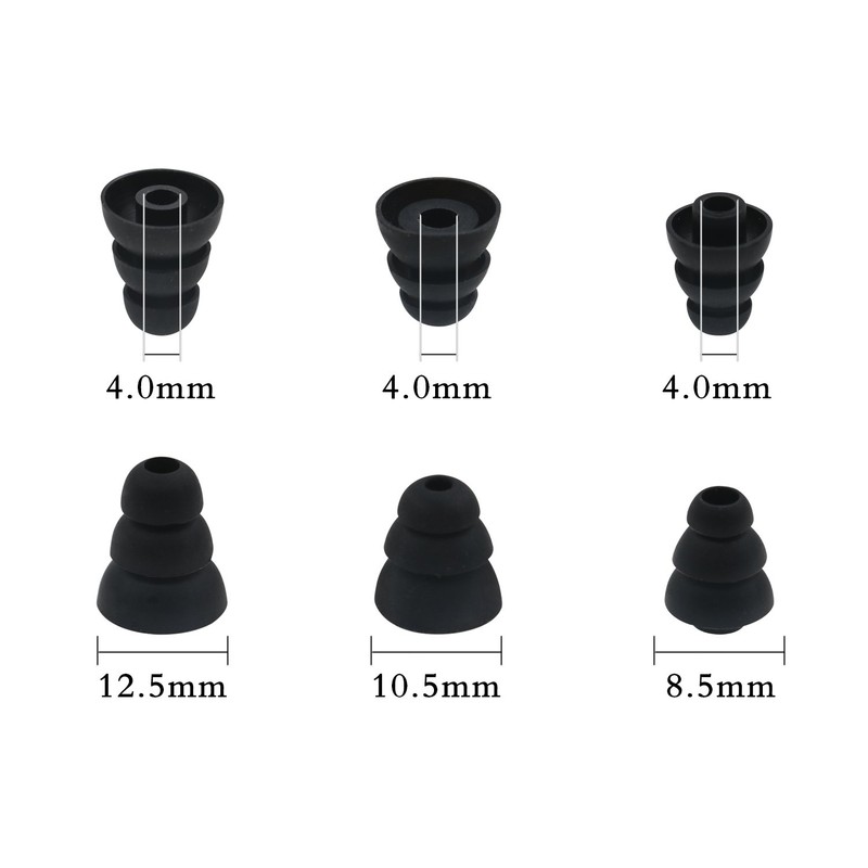 ALXCD Triple Flange Ear Tip, 6 Pairs S/M/L Size Triple