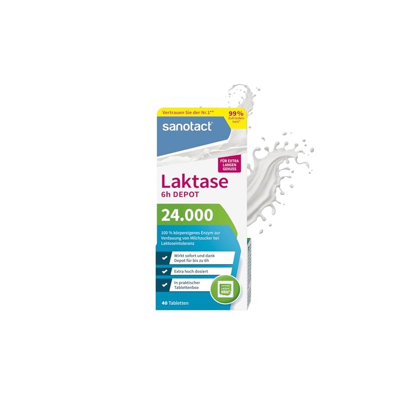 sanotact Lactase 24,000 6h DEPOT (40 lactase tablets) • Lactose