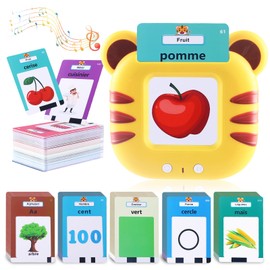 AGSTMG Lernspielzeug Sprechende Flash Karten Französisch Sprechende Lernkarten Montessori Spielzeug Lernspiele 224 Wörter Lernen Alphabet ABC/Zahlen/Farben Spiele für Kinder ab 2 3 4 5 6 Jahre