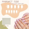 Kabwea Press On Nails Short Square Fake Nails with Flower