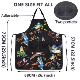 ENSIANTH Bird Aprons Cute Bird Kitchen Apron With Pocket Bird Cooking Baking Apron Funny Bird Gardening Aprons Bird Lover Gifts (bird apron)