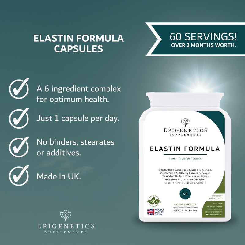 Elastin Formula | L-Gltcine 450mg, L-Alanine 150mg, Vitamin B6 6mg,