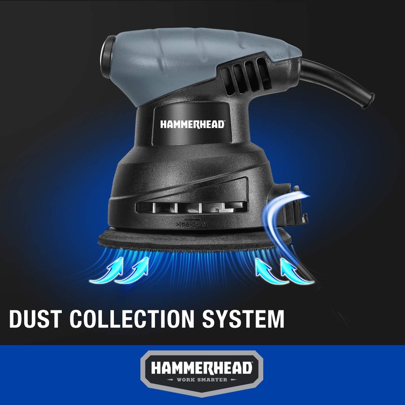 Hammerhead 2.0-Amp 5-Inch Random Orbit Sander with 12pcs Sanding Paper