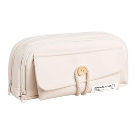 Nannlia Korean Stylish Pencil Case, Large Capacity, Simple, Popular, Cute Pen Pouch, Pencil Case, Solid, Multifunctional, For Small and Middle School Students, High School Students, College Students, Boys, Girls, Kids, white, Japanese