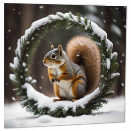 Squirrel Christmas Card - Squirrels festive Xmas Cards 145 x 145mm