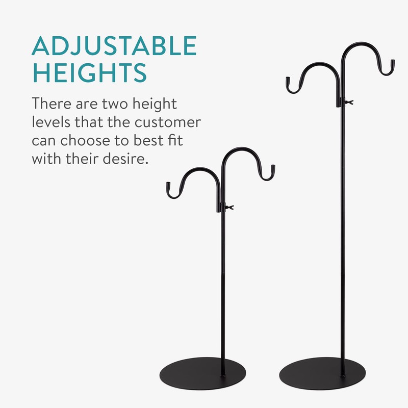 Navaris Shepherds Hooks for Outdoor - Hanging Bird Feeder Plant