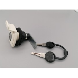 Service Chest Lock Set, Gas Box for Caravan or Motorhome, White, 45 x 45 mm and Handle