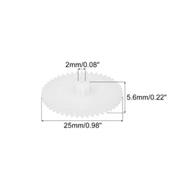 QUARKZMAN Pack of 20 Plastic Gears 48 Teeth Plastic Double Gears Model 48102BA Reduction Gear for RC Car Model DIY Robot White Module 0.5