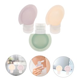 PACKOVE 3Pcs Leakproof Silicone Travel Bottles for Toiletries Refillable Squeezable Containers Lightweight Compact for Lotion Shampoo Shower Gel Distribution