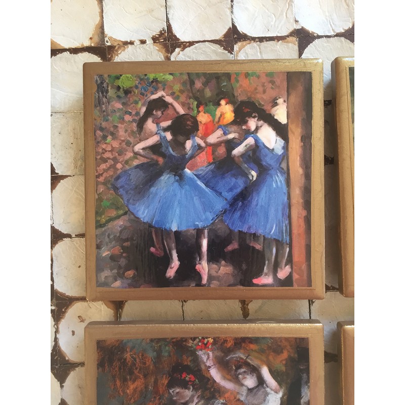 Coasters! Degas ballerina coasters with gold trim