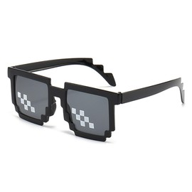 TUTUWET Thug Life Glasses Pixel Sunglasses for Party, Deal with it Glasses Bachelor Party Décor, Black, 5.5