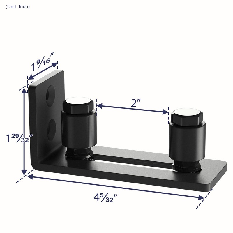 SMARTSTANDARD Sliding Barn Door Bottom Adjustable Floor Guide Roller, Black,