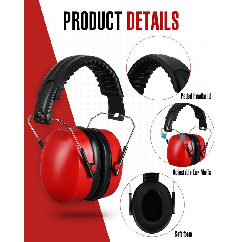 Copkim 12 Pcs Hearing Protection Ear Muffs NRR 28dB Noise