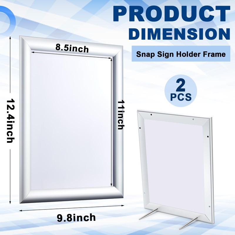 Blulu 2 Pcs Front Load Easy Open Snap Frame Poster/picture
