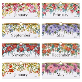 Wall Calendar 2026–2027, Jokotha 18 Monthly Calendar from January 2026 to June 2027, 12"x15", Hanging Hook, Twin-Wire Binding, Floral Design Calendar for Easy Organizing
