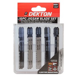 DEKTON DT80925 Jigsaw Blade Set, Black/Red, Set of 10 Piece
