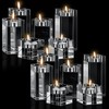 6 Pcs Crystal Candle Holders Clear Tea Light Candle Holders