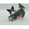Celtic Forest Clay BLACK and WHITE CAT Christmas Ornament TANGLED