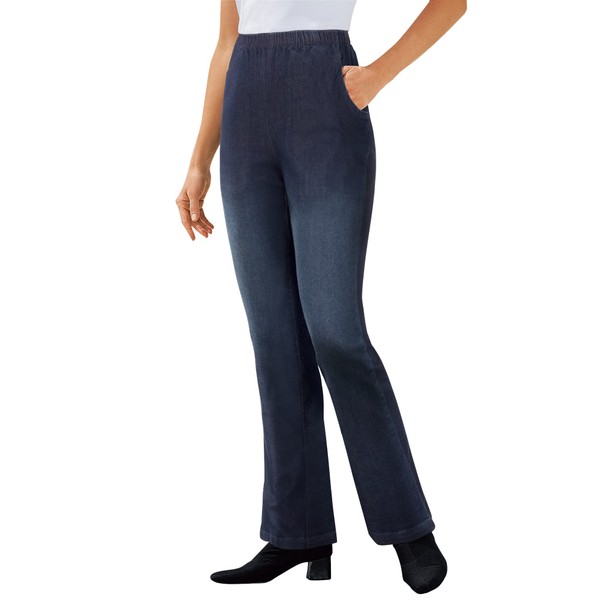 Woman Within Women's Plus Size Bootcut Fineline Denim Jean -