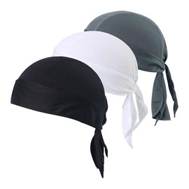 CLKE Pack of 3 Bandana Cap Under Cycling Helmet Headscarves Bicycle Hat Headscarf Sports Bandana Cap Head Scarf Men Women for Swimming Jogging Running Hiking Mountain Walking Cycling and Motorcycle,