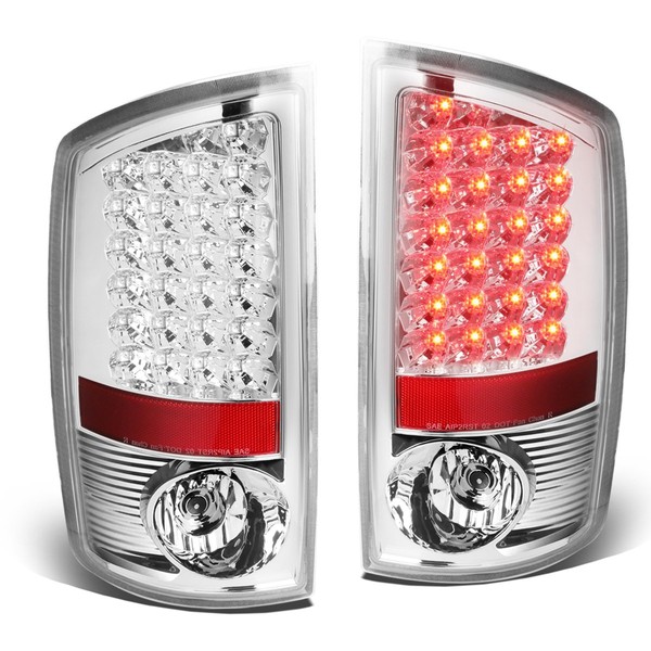 Pair of Chrome Housing Clear Lens LED Brake Tail Lights