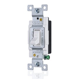 Faith White Toggle Light Switch (1-Pack) | Single-Pole Wall Light Switch in 1-Gang Fixture | 20-Amp Toggle Switch for Home Improvement | Grounding Screw Included