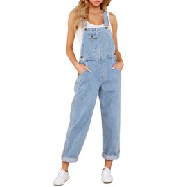Roskiky Overalls for Women Jean Romper Work Overalls for Women Baggy Womens Overalls Seaside blue Size X-Large