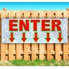 Enter Down Arrow Banner 13 oz | Non-Fabric | Heavy-Duty