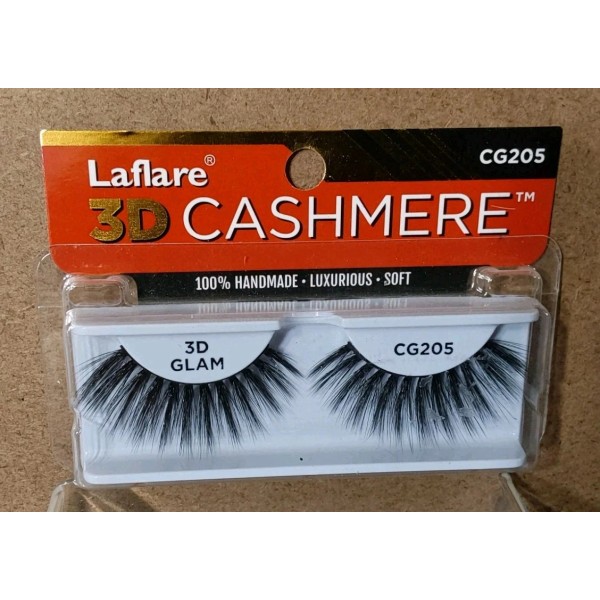 LaFlare False Eyelashes 3D Cashmere Glam CG205 1 Pair 100%