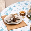 Sliner Christmas Round Plastic Tablecloth 84'' Winter Snowflakes Tablecloth Disposable