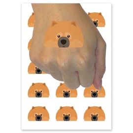 Peeking Chow Chow Dog Temporary Tattoo Water Resistant Fake Body Art Set Collection - 54 1" Tattoos (1 Sheet)