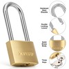 XTUFF Solid Brass Padlock with 3 Same Keys, Keyed Alike