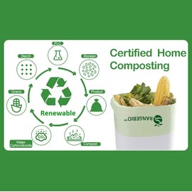 OrangeBio 100% Certified Home Compostable Trash Bags, 3 Gallon, 100 Count, Extra Thick 0.71 Mil, Small Kitchen Garbage Bags, Compatible with Kitchen Compost Bin US BPI and OK Compost Home Certified