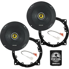 KICKER Speakers 6.75 inch for Kia Forte 2014-2018 Upgrade Kit - Pair of CS Series with Adapters and Harness, Coaxial 6 3/4 Car Audio Front Door Speaker CSC674, 46CSC674