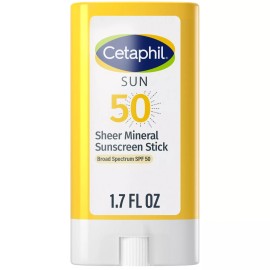 Cetaphil Sheer Mineral Sunscreen Stick, Broad Spectrum SPF 50, 0.5oz