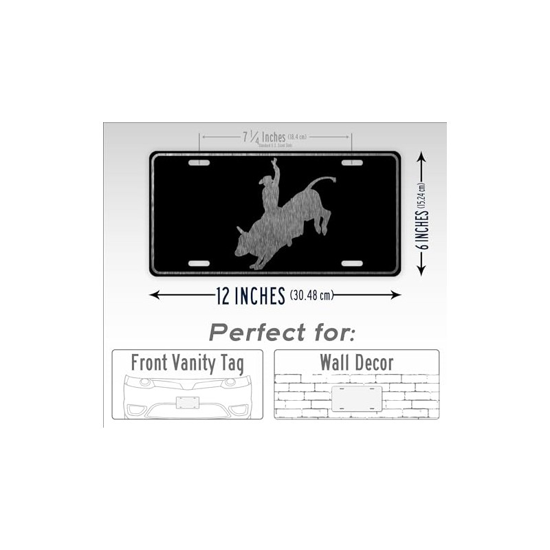 Bull Rider License Plate Cowboy Auto Tag Aluminum Sign