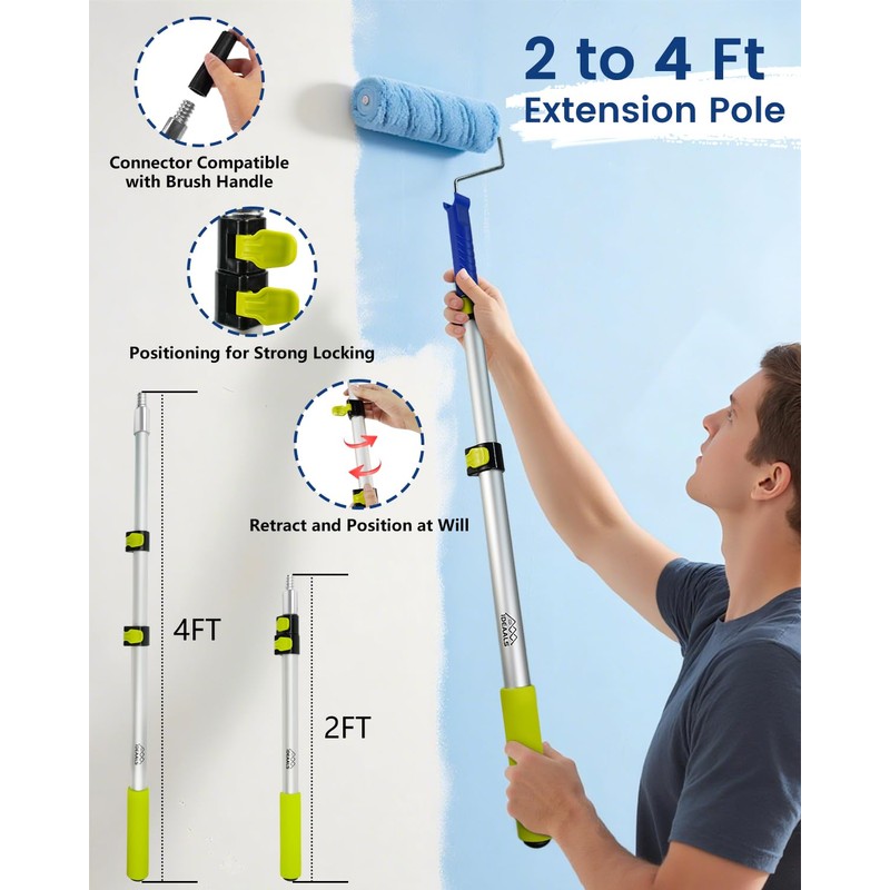 32PCS Paint Roller Kit with Extension Pole - 2 to