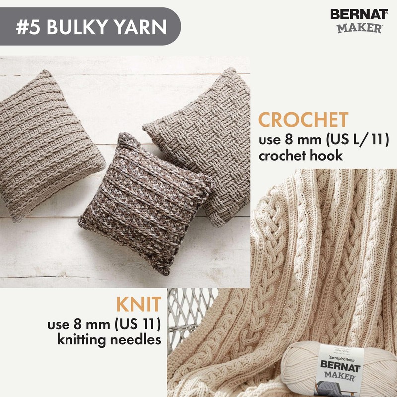Bernat Maker Cream Yarn - 2 Pack of 250g/8.8oz -