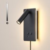 LED Reading Light Wall Mounted Lamp with 3 Brightness Dimmable