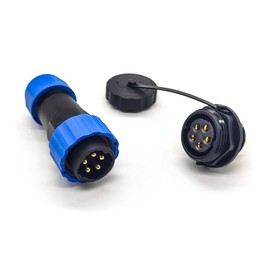 Elecbee Connector Plug Aviation Plug SP21 5 Pin Straight Aviation Connector with Rear Nut IP68 Waterproof Connector Dustproof Satellite Cable Connector